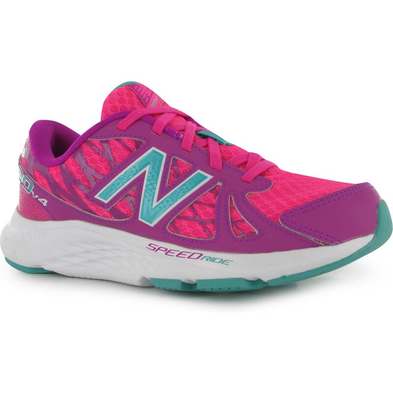 New Balance K690v4 Running Shoes dětské Girls Grey/Purp/Pink