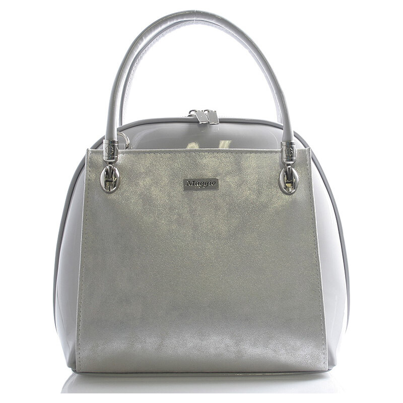 Dámská kabelka šedo-stříbrná lakovaná - Maggio Florencia stříbrná