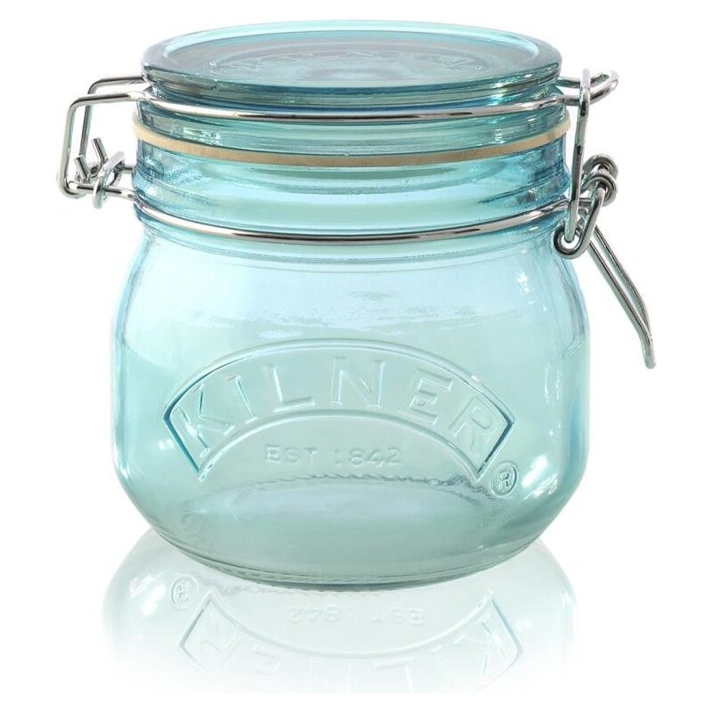 KILNER Skleněná dóza s klipem Blue 500 ml