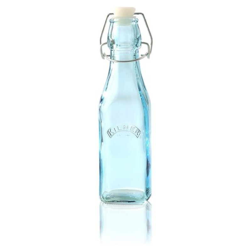 KILNER Skleněná lahvička s klipem Blue 250 ml