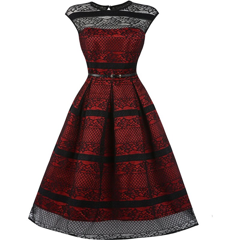 LINDY BOP Dámské retro šaty Harlow červené