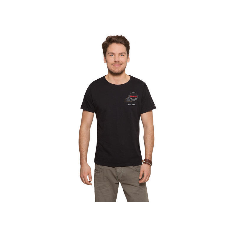 Černé tričko s nášivkami|S Camp David 404846