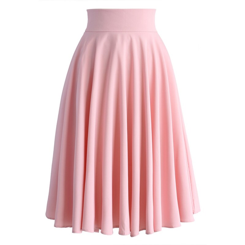 CHICWISH Dámská sukně Midi Růžovka