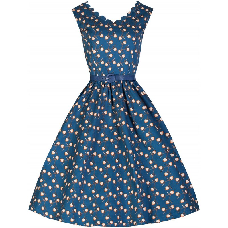 LINDY BOP RETRO DÁMSKÉ ŠATY Daria Blue Locket