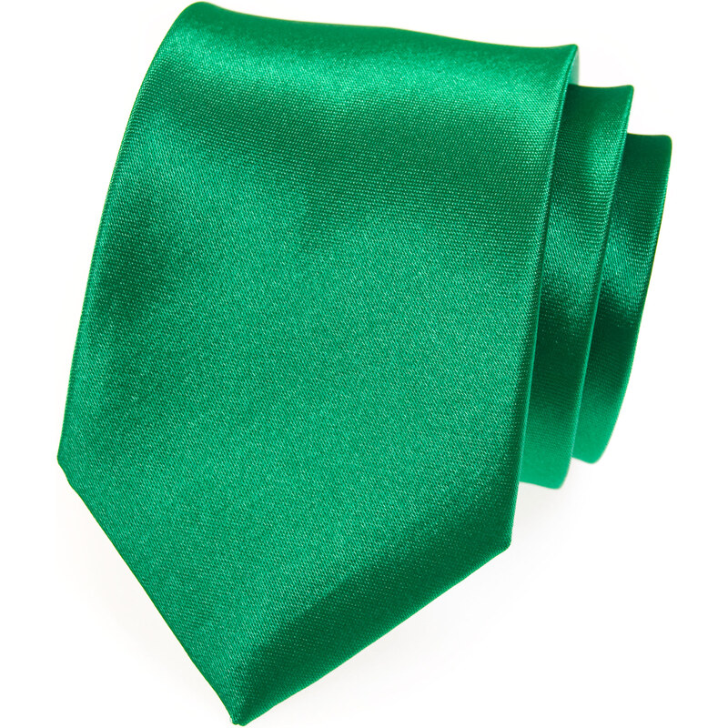 Avantgard Středně zelená jemně lesklá jednobarevná kravata