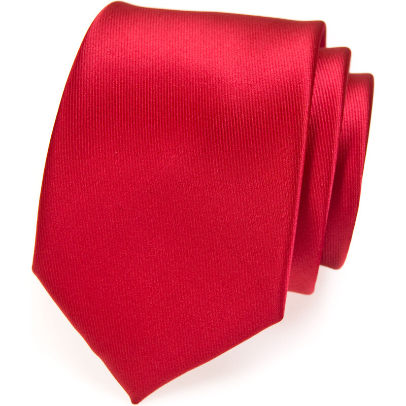 Avantgard Červená jednobarevná kravata