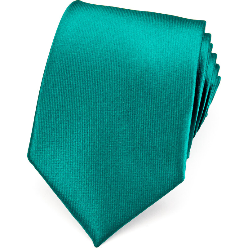 Avantgard Tmavě zelená jednobarevná jemně lesklá kravata