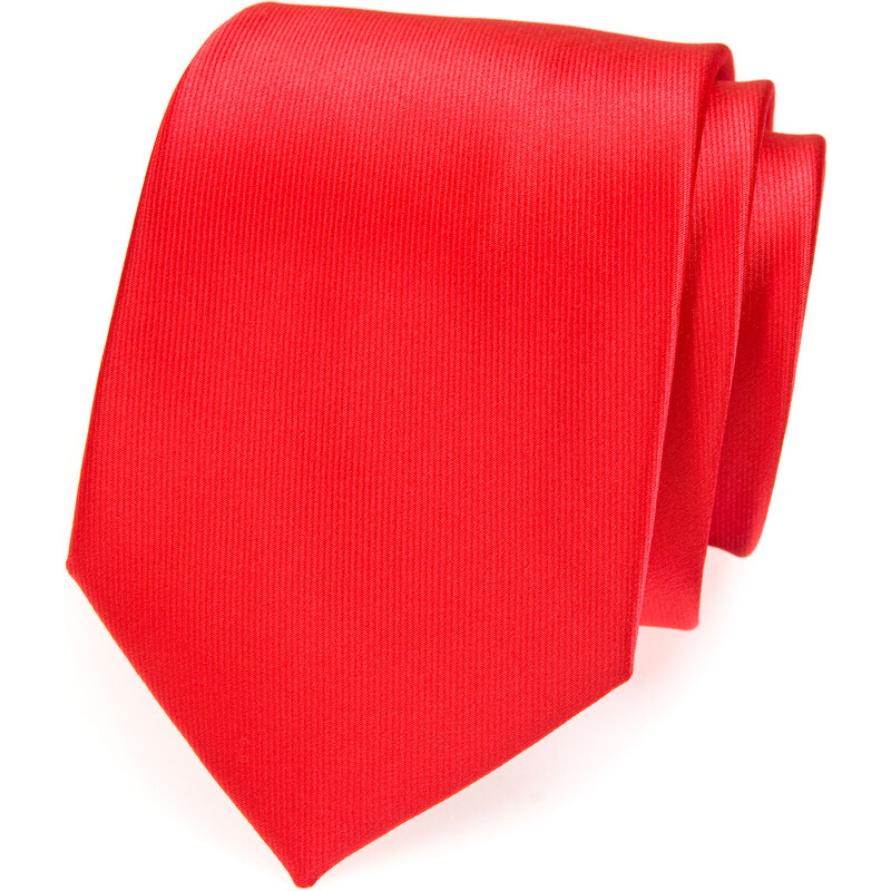 Avantgard Zářivě světle červená jednobarevná kravata