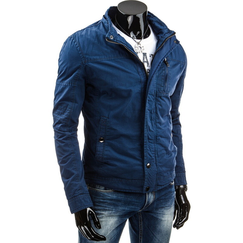 Pánská tmavě modrá bunda - jaro/podzim (tx0780) velikost: XXL, odstíny barev: modrá