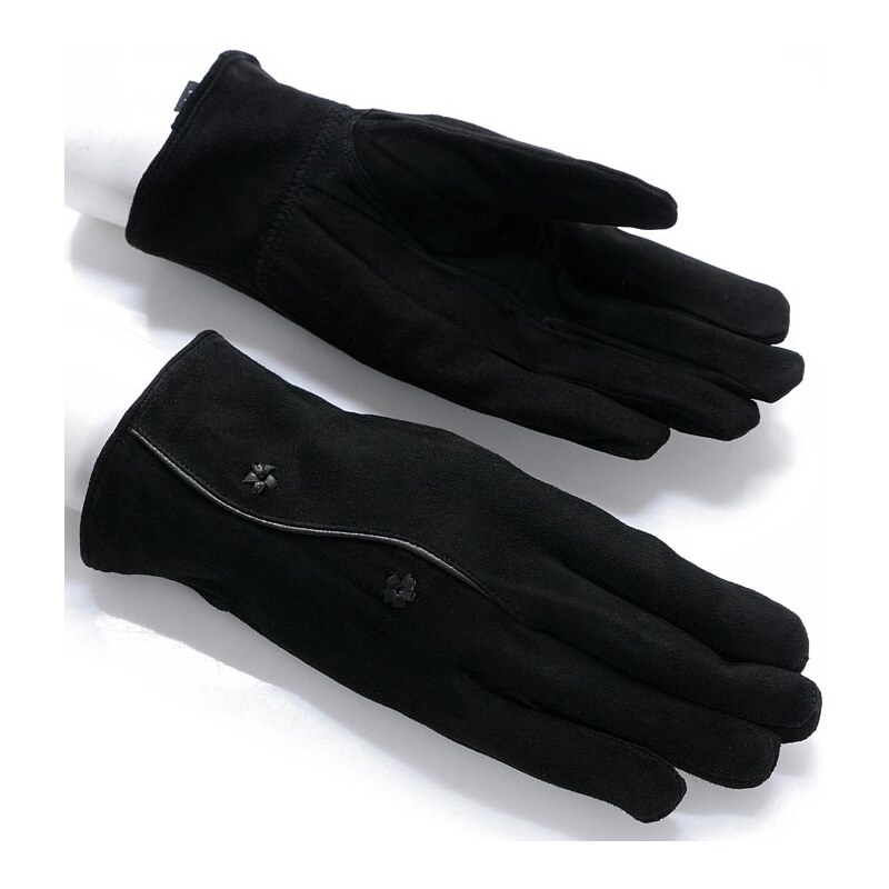 Dámské semišové černé rukavice (r16)