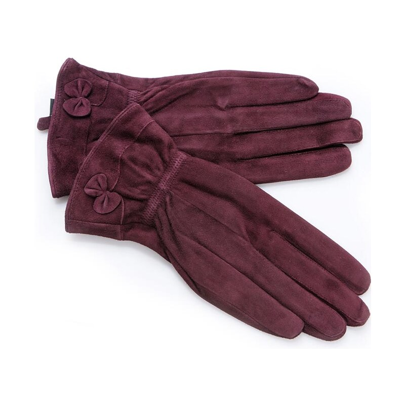 Dámské fialové semišové rukavice FINLAND (r17gM)