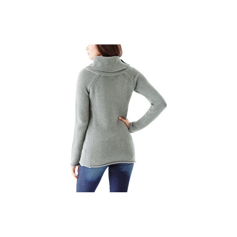 GUESS dámský svetr Damita Zip - Collar Sweater šedá S