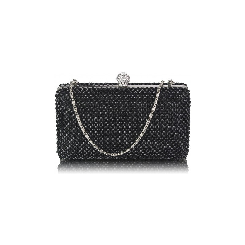 F.O. England Dámské luxusní zdobené psaníčko zdobené perličkami černé, color Černá