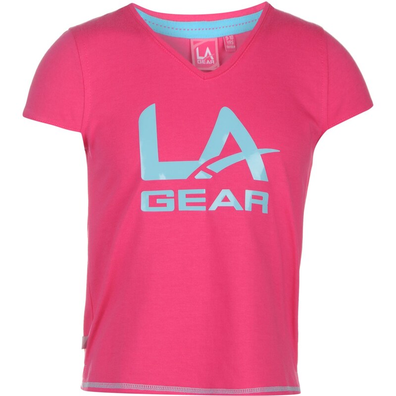 Sportovní tričko LA Gear Large Logo V Neck dět. růžová