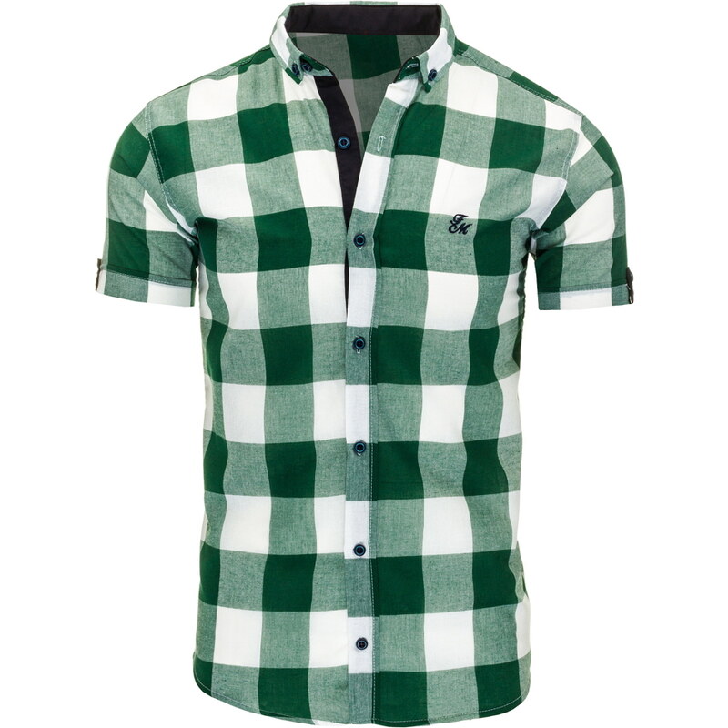 Pánská kostkovaná košile - zelená