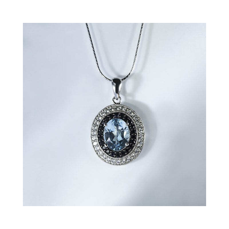 KLENOTA Drahokamový náhrdelník ze stříbra