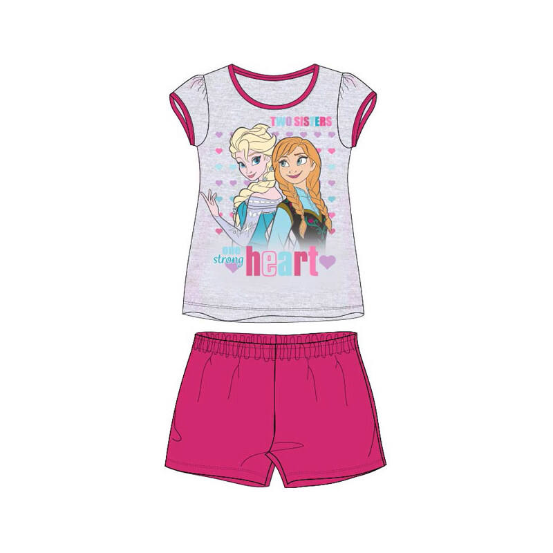 E plus M Dívčí pyžamo Frozen - šedo-růžové
