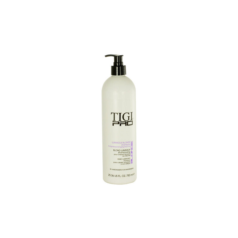 Tigi Pro Luminous Blonde Shampoo 750ml Šampon na poškozené, barvené vlasy W Pro blond vlasy