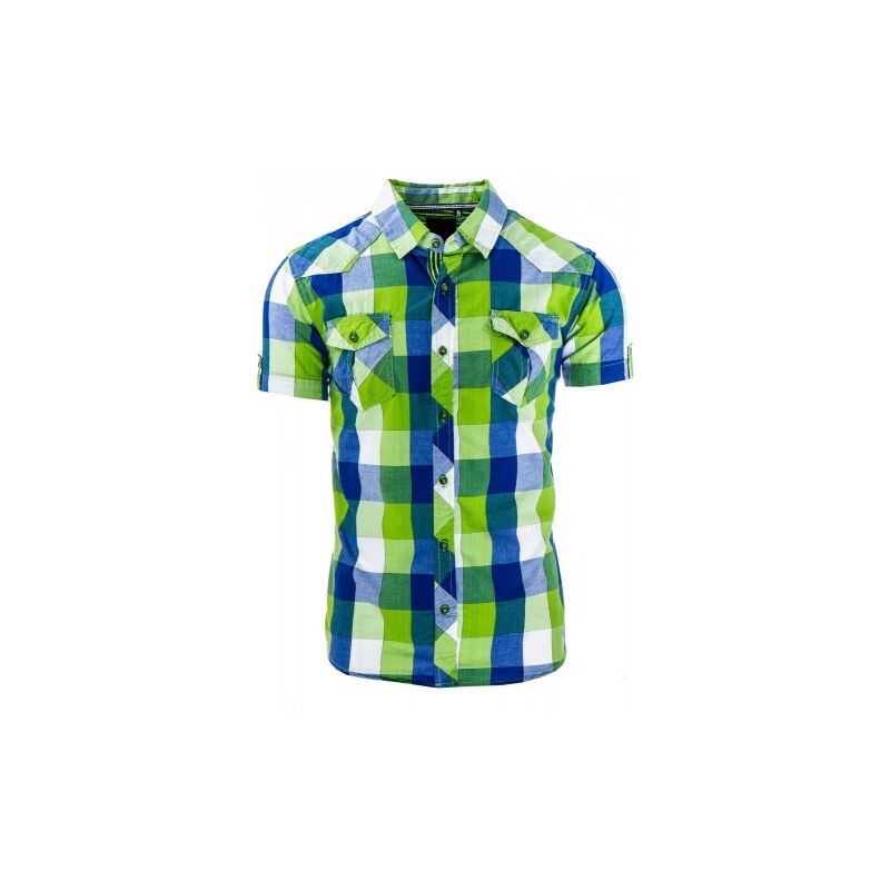 Pánská košile Shieldon zeleno-modrá - zelená
