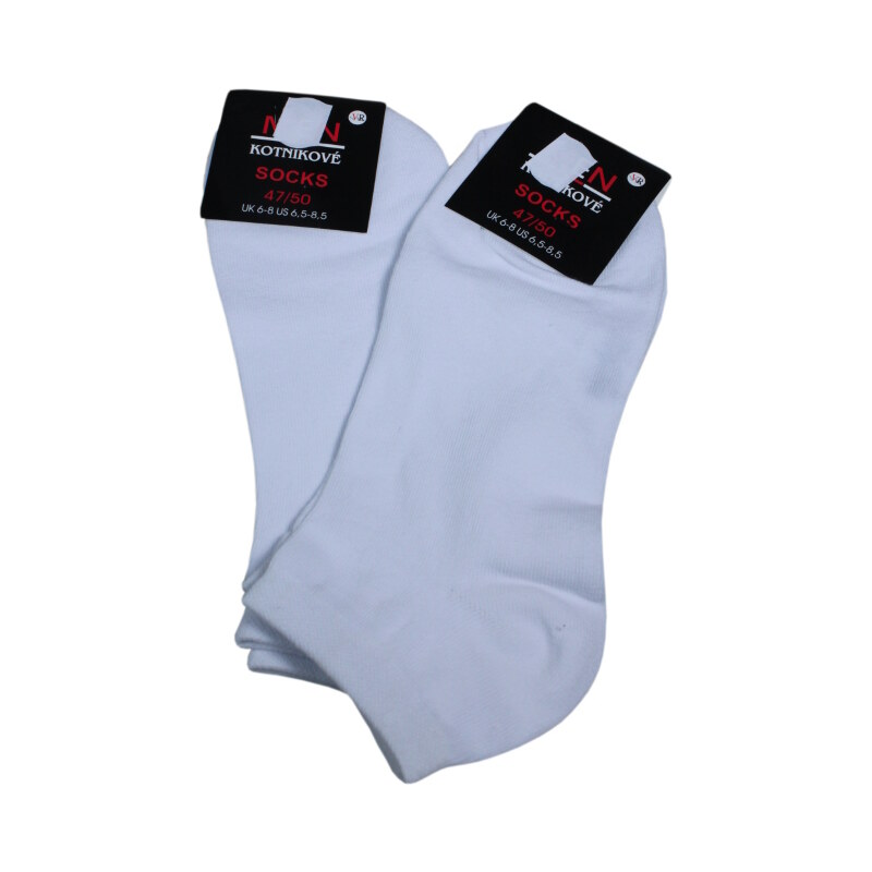 Leon Trevis white pánské kotníčkové ponožky - dvojbal bílá 43-47