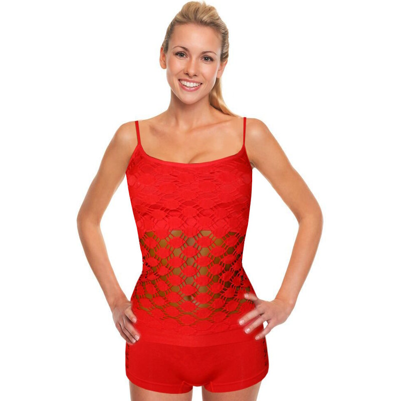 HD Fashion Amelia komplet - tílko + kalhotky M červená