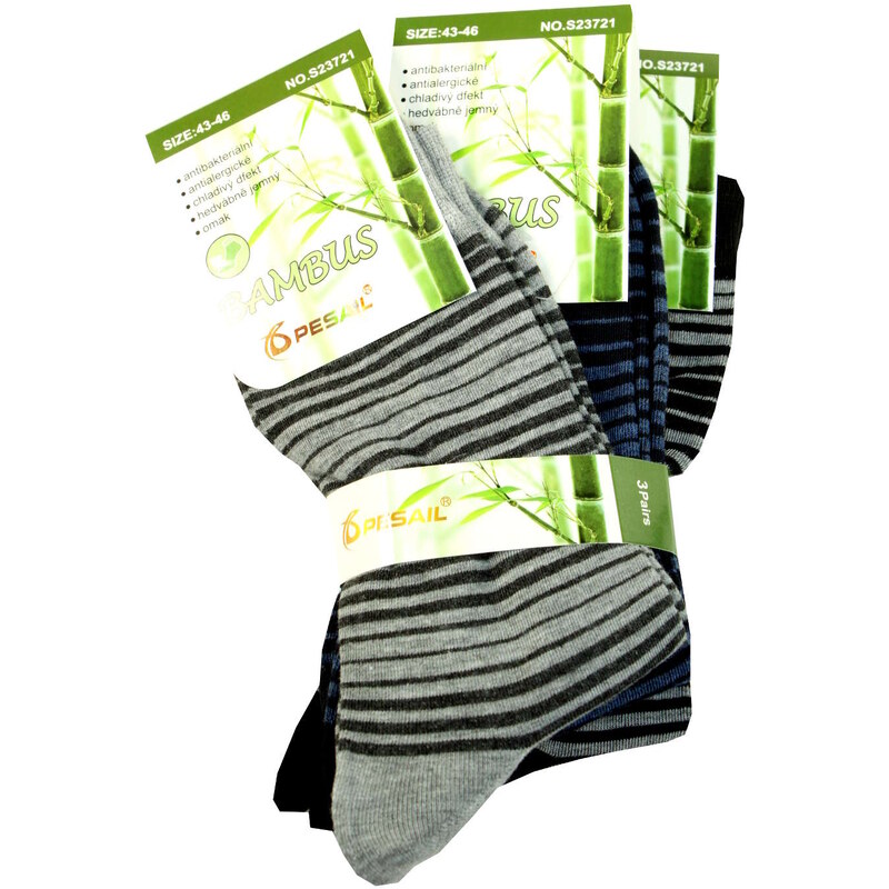 Pesail Bambus pánské ponožky - 3pack 43-46 MIX