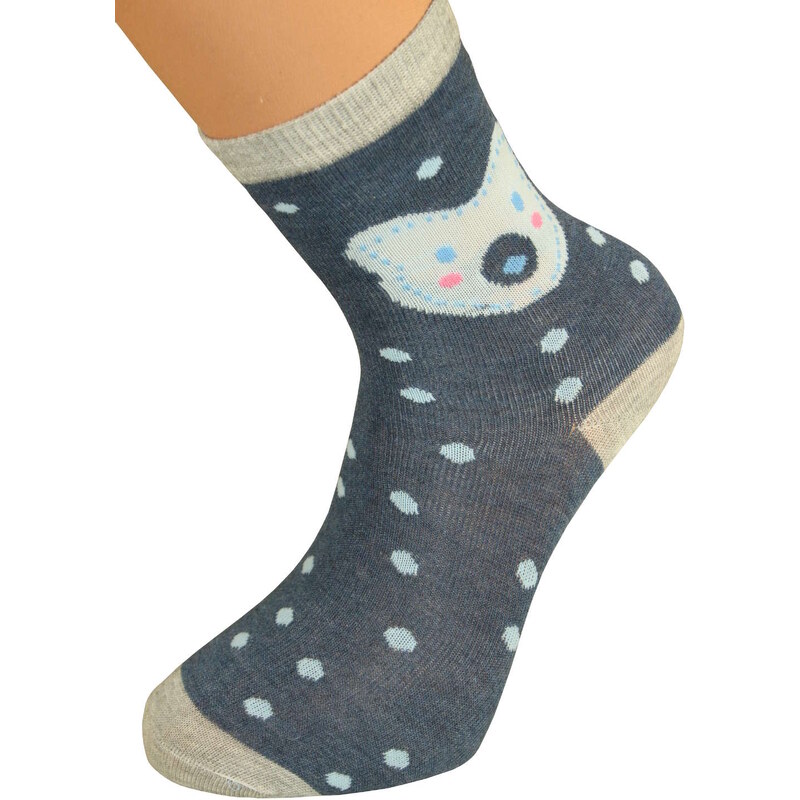 Design Dámské módní ponožky šedomodrá 35-38