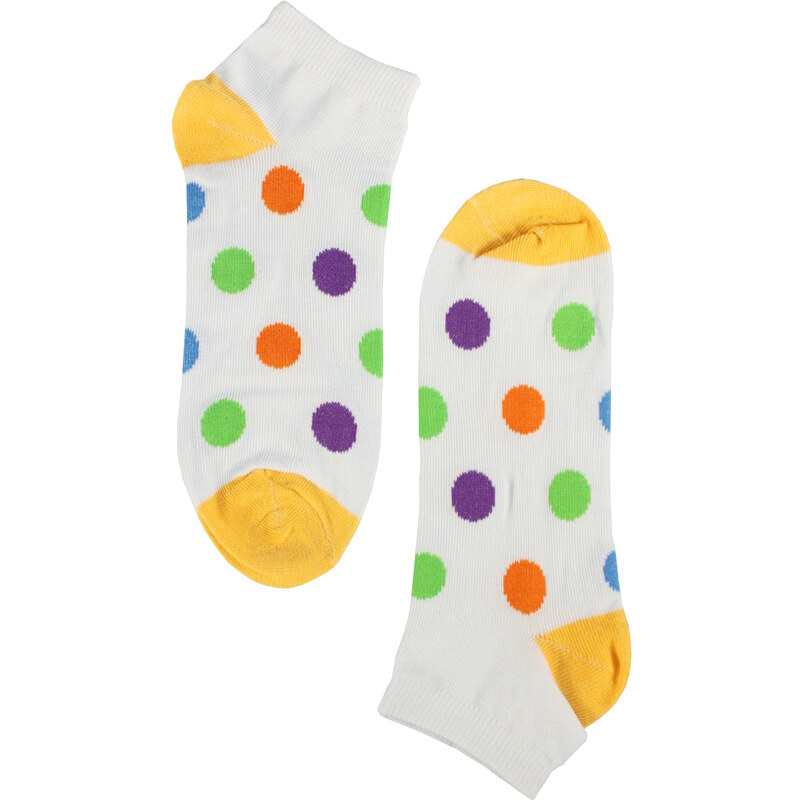 Ellasun Happy ponožky - barevné puntíky bílá 35-38