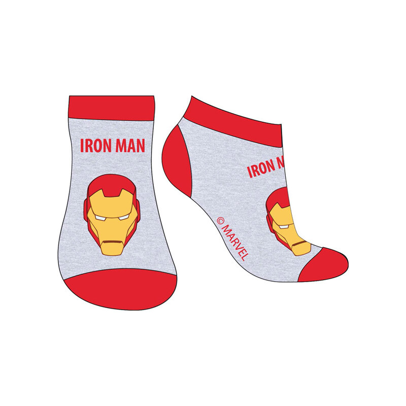 E plus M Chlapecké nízké ponožky Iron Man - šedé