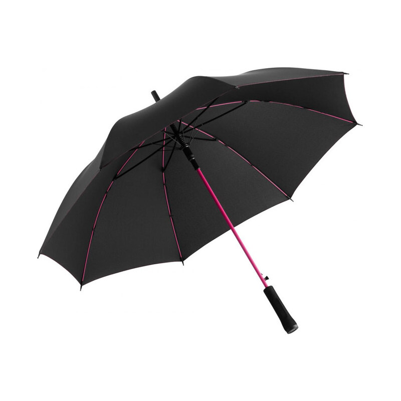 Fare Dámský holový vystřelovací deštník Colorline black-magenta 1083