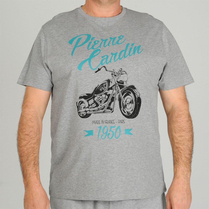 Tričko Pierre Cardin Motorcycle pán. popelavě šedá