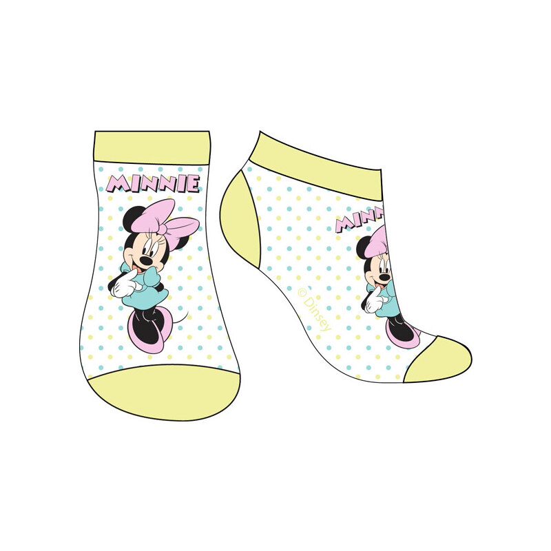 E plus M Dívčí nízké ponožky Minnie - žluto-bílé