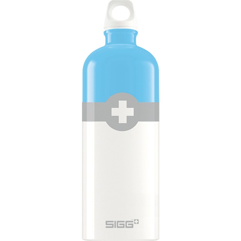 láhev na pití Sigg 8505.30/Swiss Logo - Light Blue 1 L