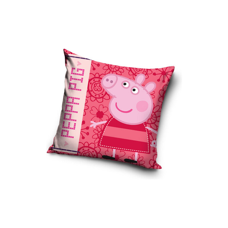 Carbotex Polštářek Polštářek Peppa Pig růžová bavlna 40x40 cm