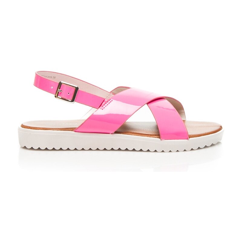 HAKER Dámské růžové lakované sandále