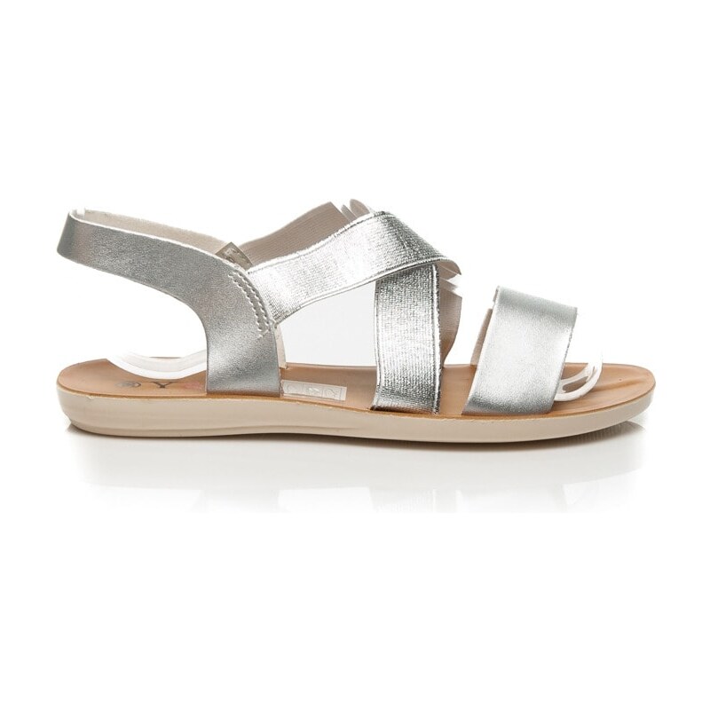 Y&L Pohodlné stříbrné sandálky