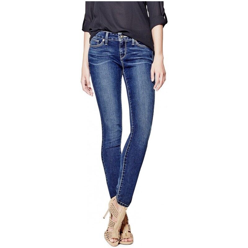 GUESS Dámské džíny Sienna Curvy Skinny Jeans in New Dark Wash - natural dark wash