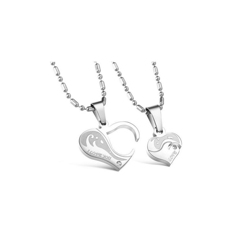 Impress Jewelry Ocelové puzzle přívěsky pro dvojici srdce v srdci