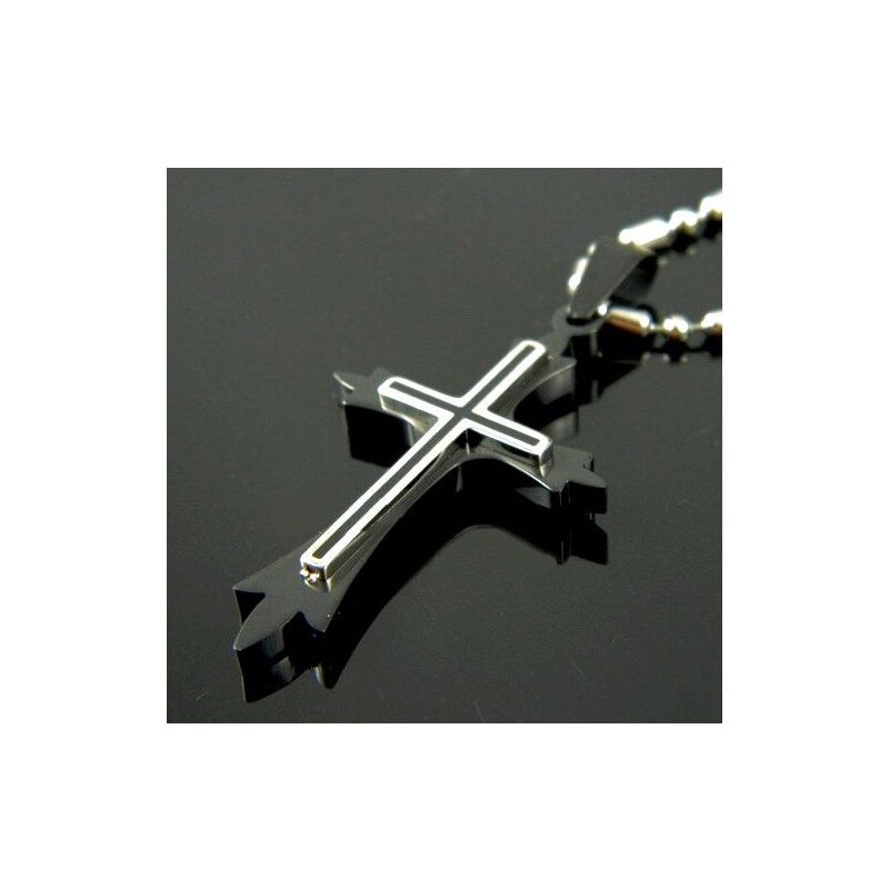 Impress Jewelry Přívěsek z chirurgické oceli Křížek černý