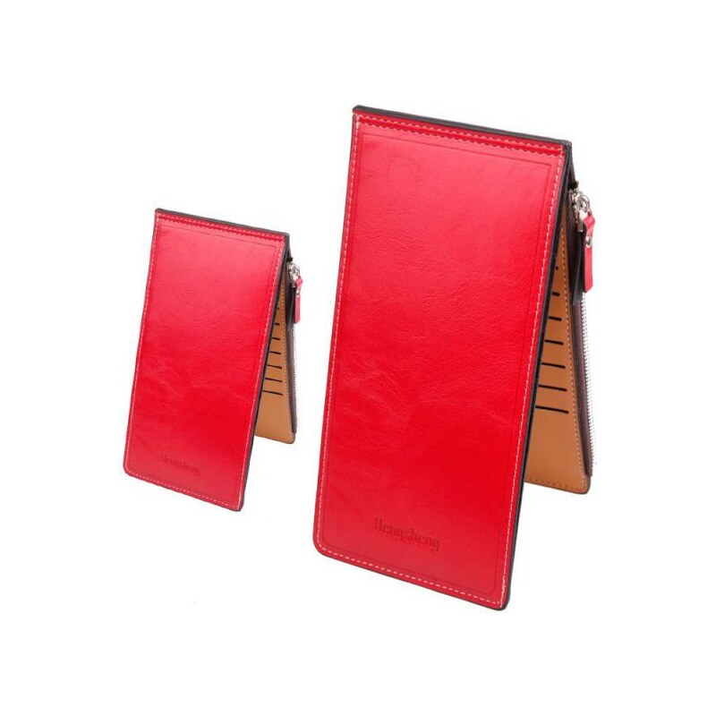 Polo Videng Heng dlouhá kožená peněženka červená
