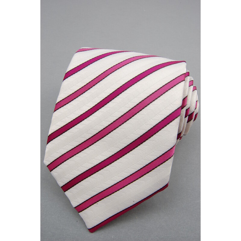 Avantgard Velmi světle růžová kravata s tmavě růžovými pruhy _