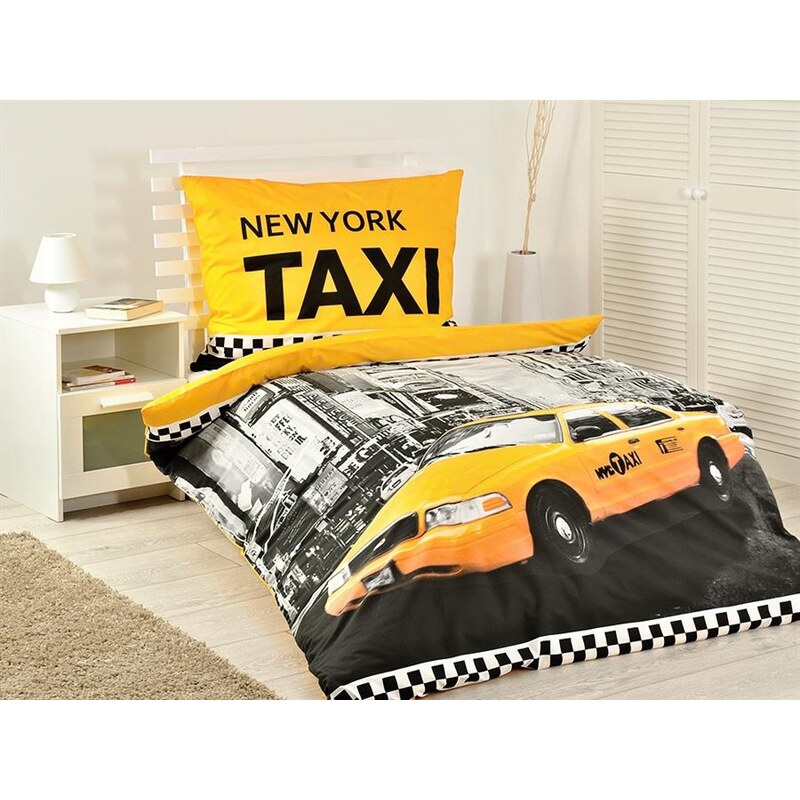 Jerry Fabrics povlečení bavlna NY Taxi 140x200 70x90