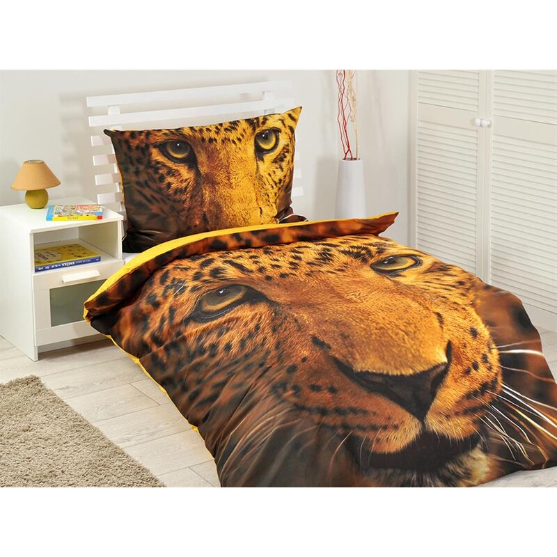Jerry Fabrics bavlna povlečení fototisk Leopard 2015 140x200 70x90