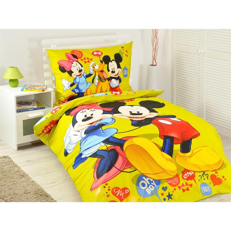 Jerry Fabrics povlečení Mickey a Minnie green 140x200 70x90