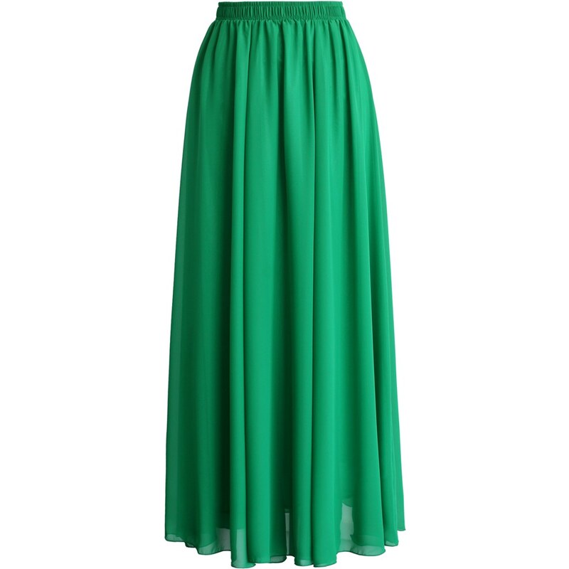 CHICWISH Dámská sukně Maxi Candy Chiffon zelená