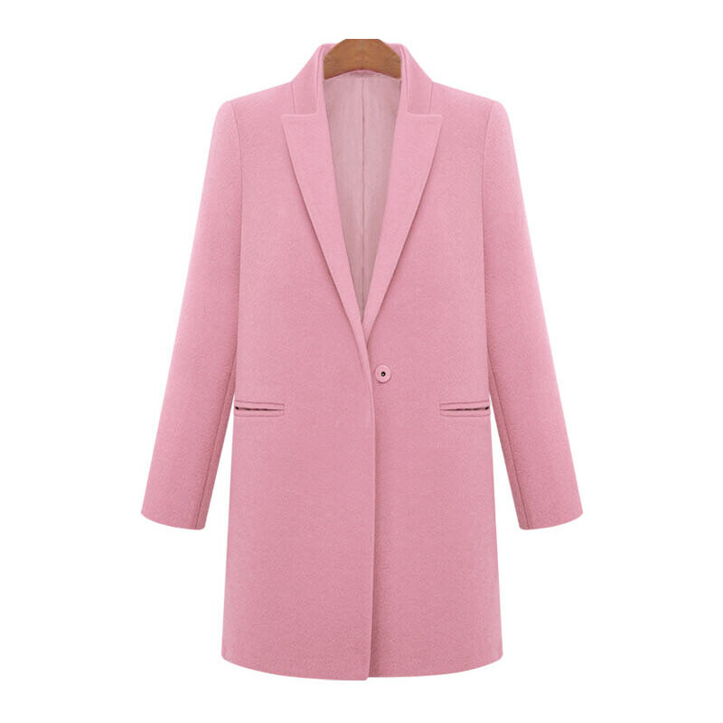 SHEIN Dámský kabátek Pocket růžový
