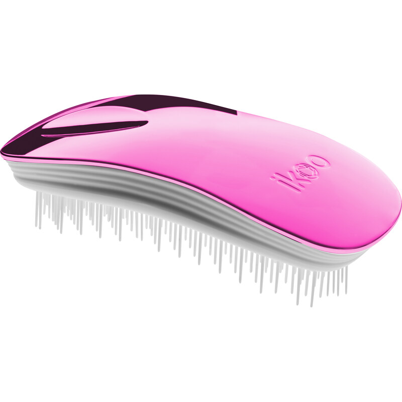 Ikoo METALLIC COLLECTION Home Pink/White - kartáč na rozčesávání vlasů 1ks