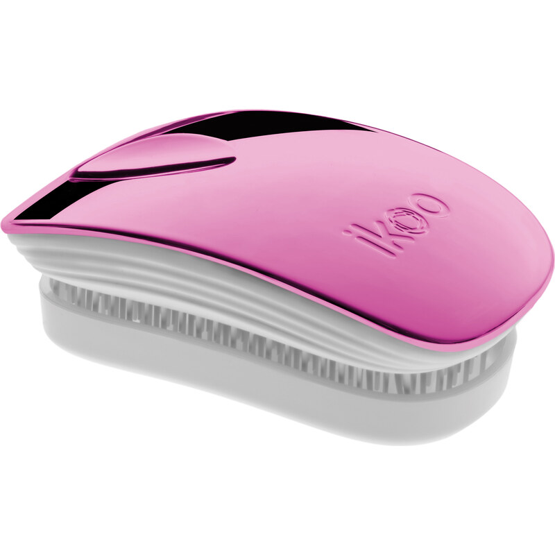 Ikoo METALLIC COLLECTION Pocket Pink/White - kartáč na rozčesávání vlasů 1ks