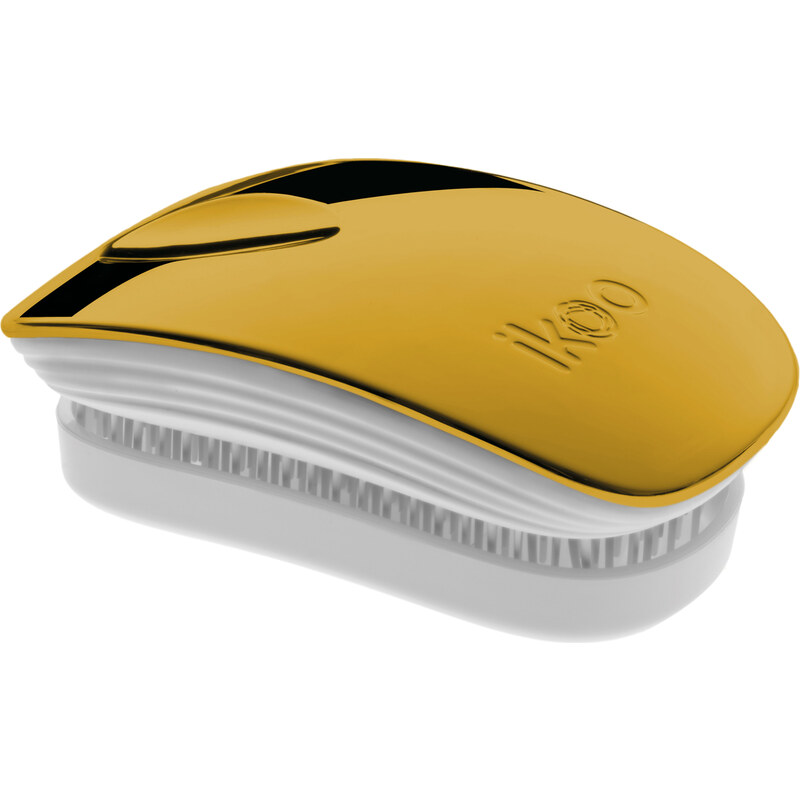 Ikoo METALLIC COLLECTION Pocket Gold/White - kartáč na rozčesávání vlasů 1ks