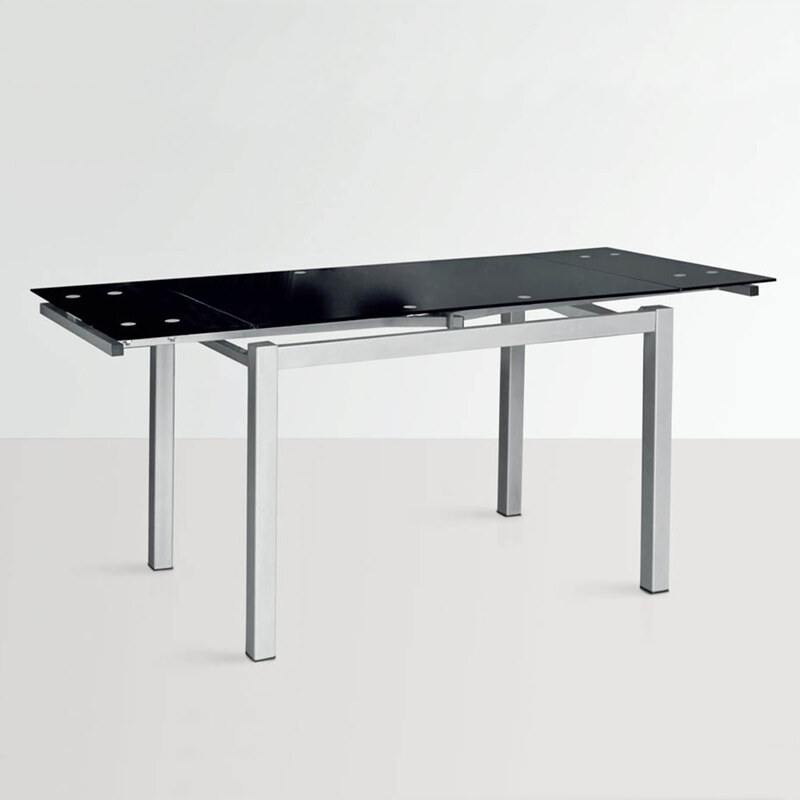 Rozkládací jídelní stůl Queen, 110-170 cm, černý